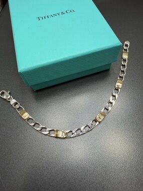 Tiffany & Co. Sterling Silver and 18kt Gold Curb Link Bracelet